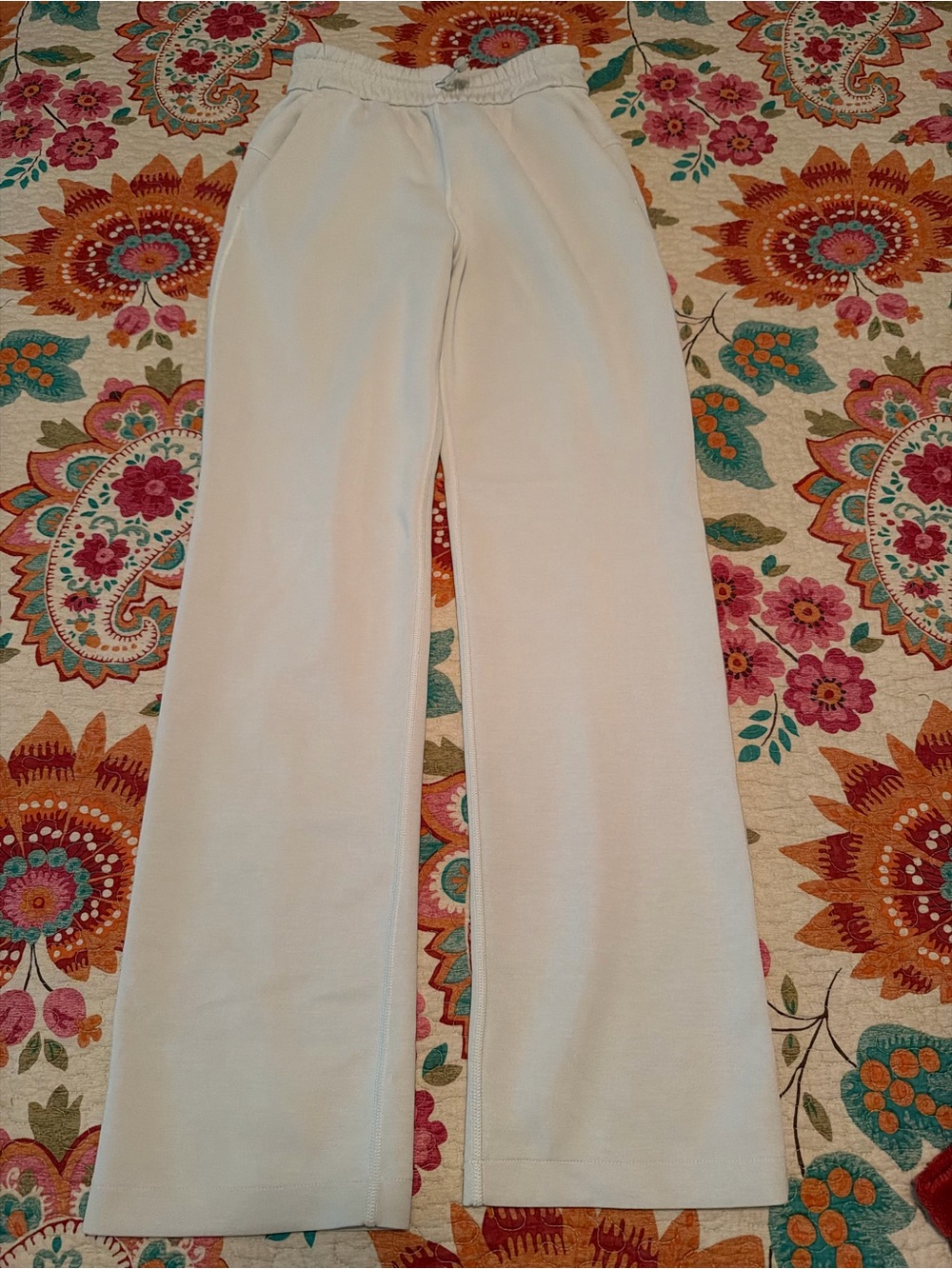 Lululemon ladies Light Beige Wide-Leg Drawstring Pants